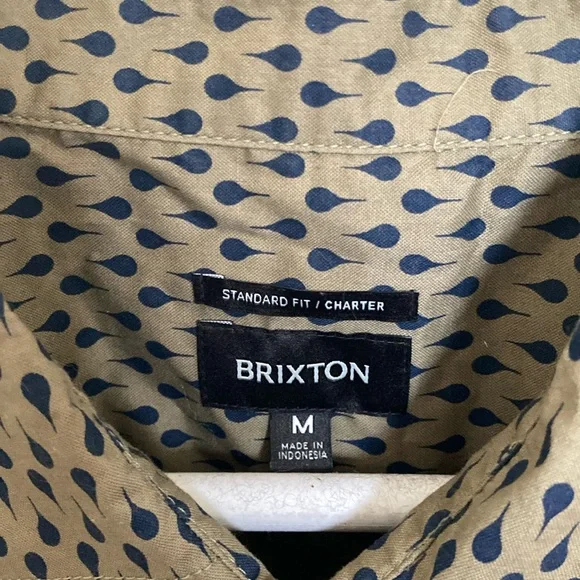 Brixton Tan and Black Casual Button Down Shirt - Picture 2 of 4